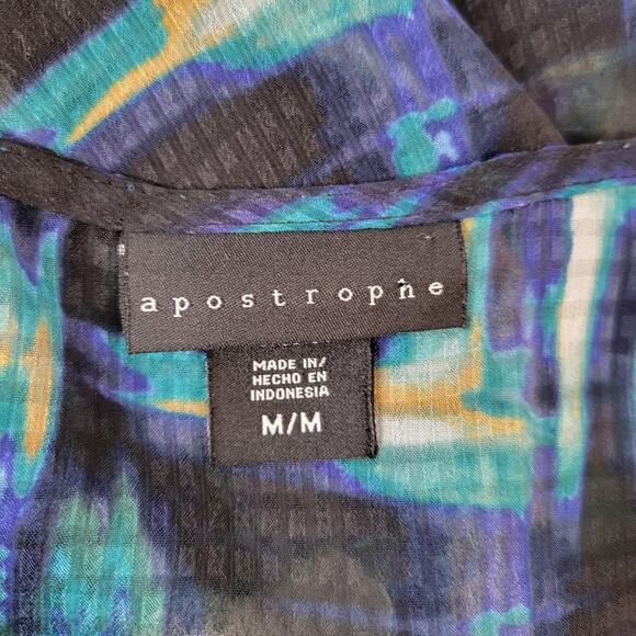 Apostrophe Multi Color Sheer Tank Top Size M - Picture 6 of 12